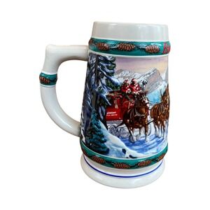 Budweiser Holiday Stein Collection 1993 Special Delivery Clydesdale Beer Mug